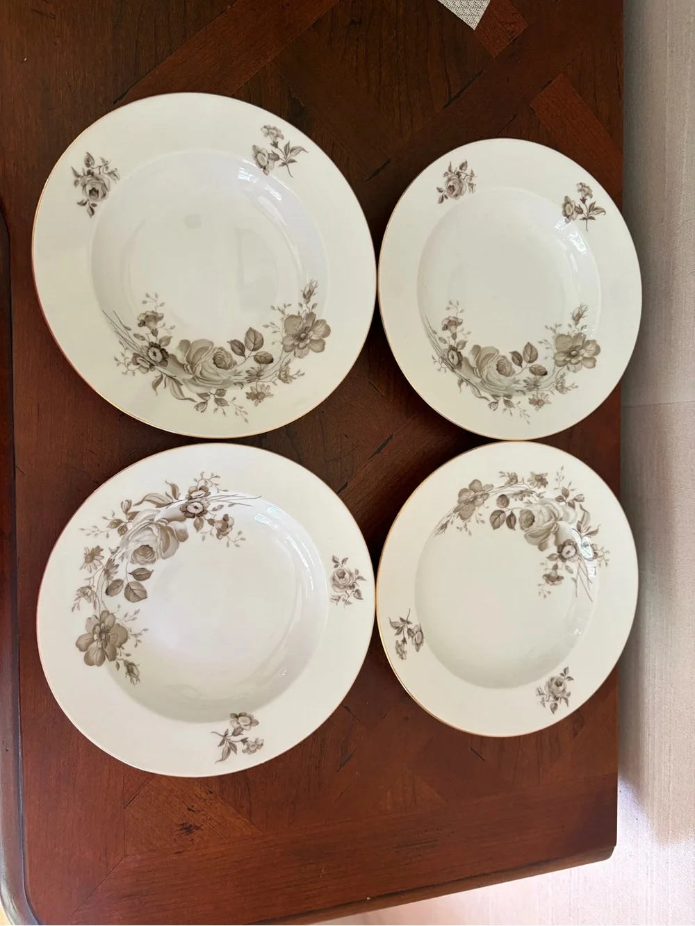 Vintage Johann Haviland Twilight Rose Set of 4 Cereal/Soup Bowls, Bavaria German